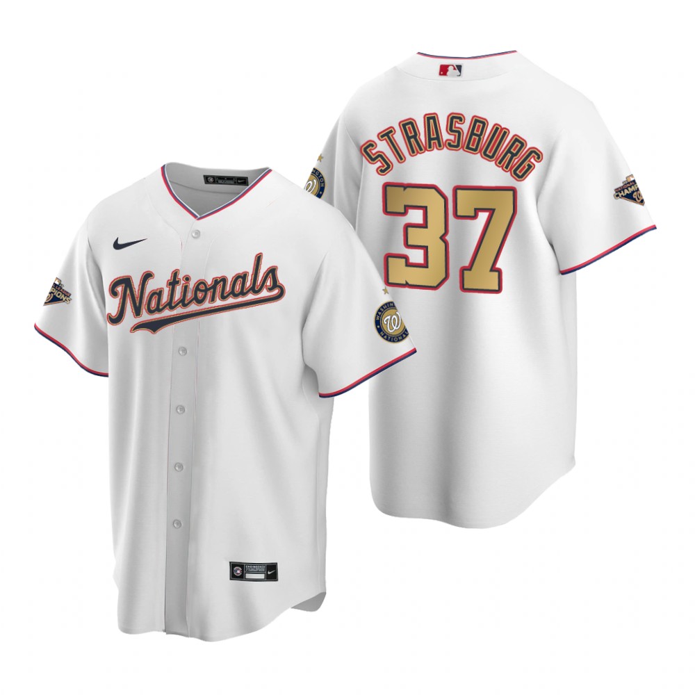 2017 MLB Washington Nationals #37 Strasburg White Game Jerseys->washington nationals->MLB Jersey